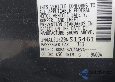 2009 Nissan Altima 2.5 S из США, поврежденный, VIN 1N4AL21E29N515461